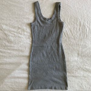 Grey Ribbed Mini Dress